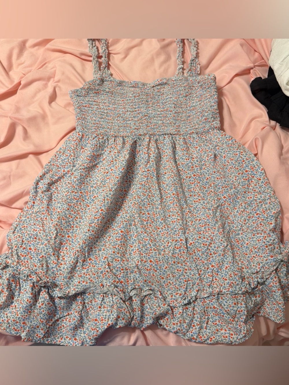 Floral Smocked Mini Dress - Pink/Blue